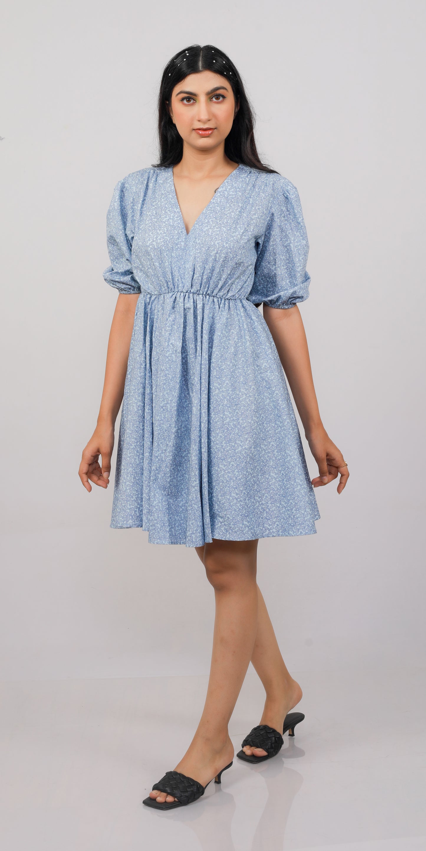 N1009 Blue watermelon short dress - Swanky.india